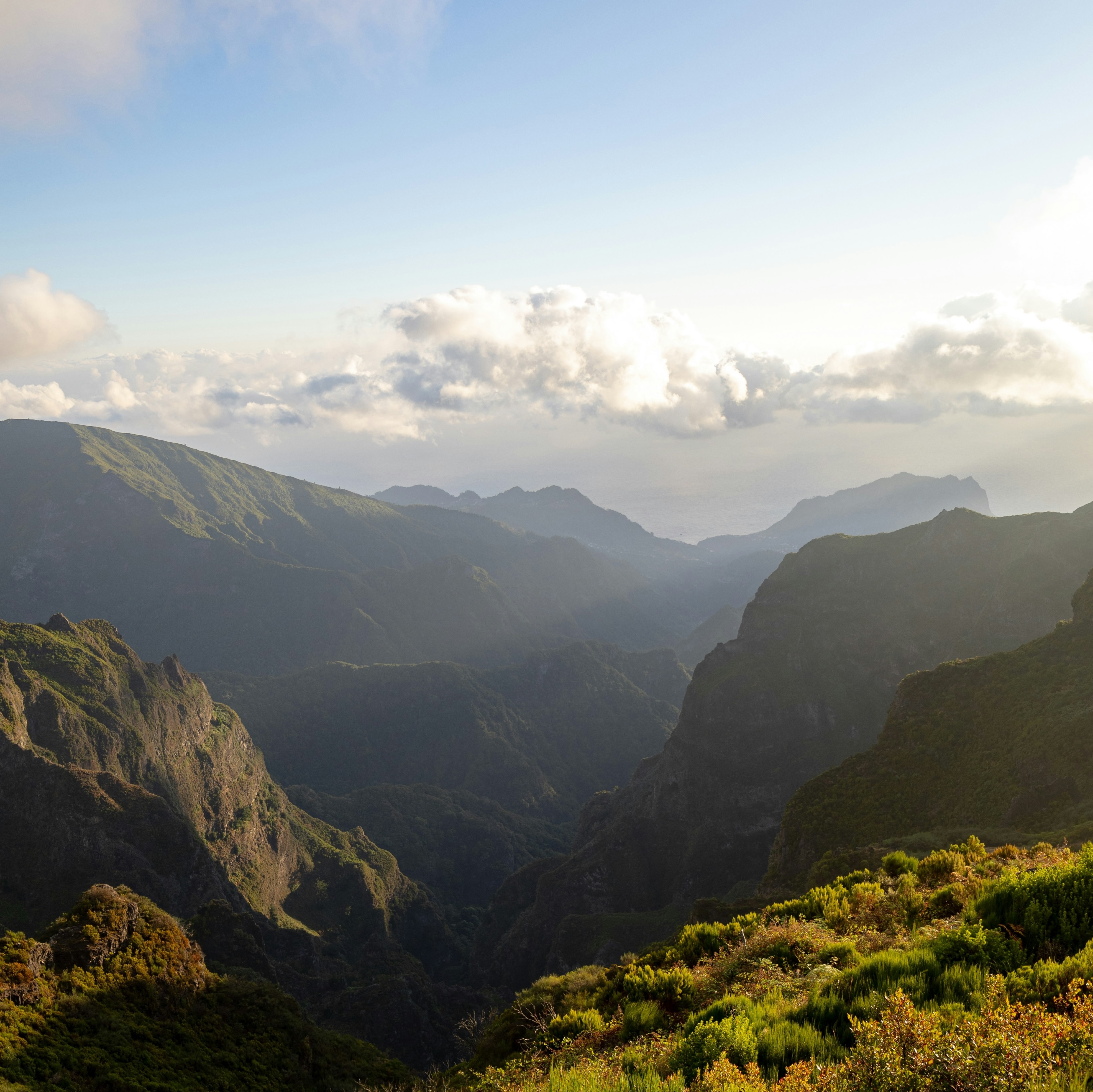 Mountain ridge above the clouds at Pico do Arieiro